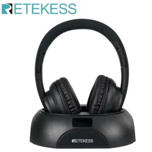 RETEKESS TA006 Wireless Headphone TV Watching Rechargeable Wireless Earphone with Transmitter Support Coaxial Fiber 3.5 AUX RCA