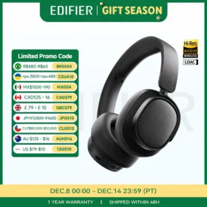 Edifier ES850NB Wireless Headphone Noise Cancelling Bluetooth Earphones Hi-Res Wireless Over-Ear Headphones with Carry Bag